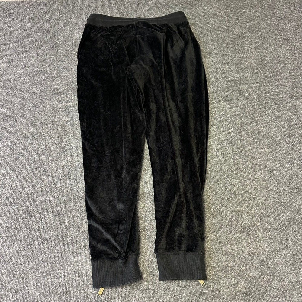 Michael Kors Joggers Womens S Black Velour Zip Ankle Drawstring Casual Pants